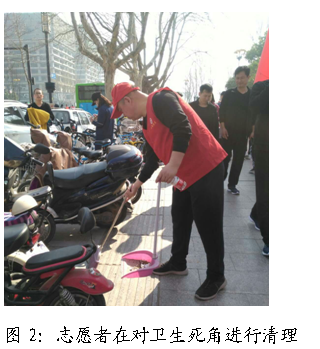 文本框:  
图2：志愿者在对卫生死角进行清理
