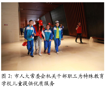 文本框:  
图2：市人大常委会机关干部职工为特殊教育学校儿童提供优质服务
