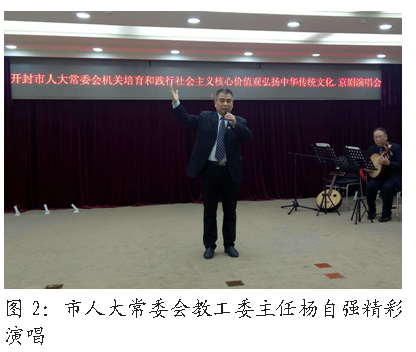 文本框:
图2:市人大常委会教工委主任杨自强精彩演唱