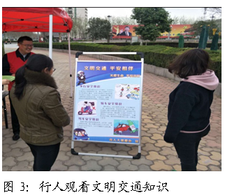 文本框:
图3:行人观看文明交通知识