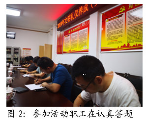 文本框:  
图2：参加活动职工在认真答题

